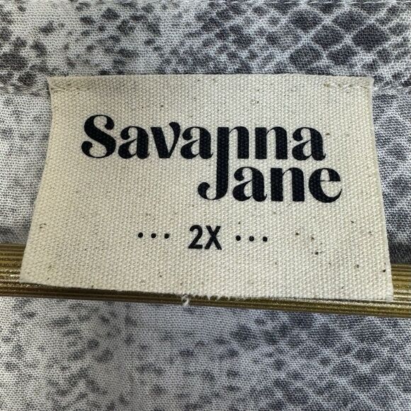 Savanna Jane Floral Embroidered Tunic Top 2X Boho Artsy Festival Flared Sleeves - Picture 11 of 11